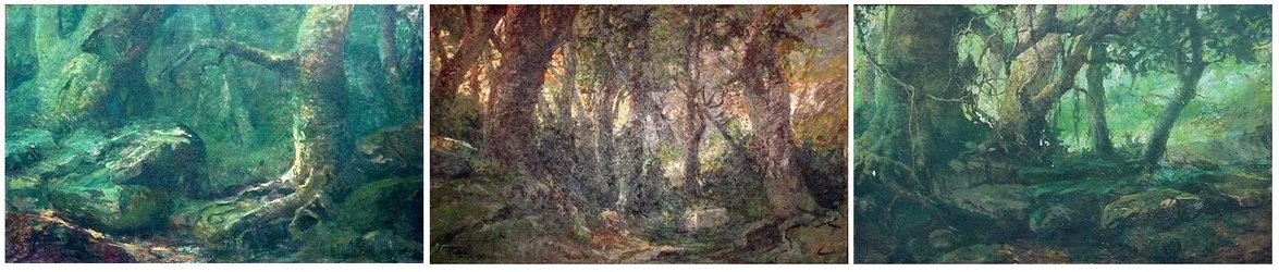  Homeland Triptych: Morning, Noon, Evening.nPortugues: Terra Natal Triptico:Amanhecer, Meio-Dia, Entardecer.n